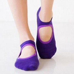 Lila Női pamut jóga masszírozó zokni Barre zokni csúszásmentes skid Barre Pilates balett