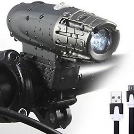 Újratölthető USB LED kerékpár fényes kerékpár első fényszóró lámpa izzó vízálló