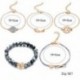 * 3 2Pcs / Set 5PCS női állati ló fa csokor kerek gyöngy karkötő Bangle lánc ékszer
