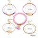 * 3 2Pcs / Set 5PCS női állati ló fa csokor kerek gyöngy karkötő Bangle lánc ékszer
