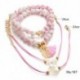 * 3 2Pcs / Set 5PCS női állati ló fa csokor kerek gyöngy karkötő Bangle lánc ékszer