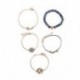 * 3 2Pcs / Set 5PCS női állati ló fa csokor kerek gyöngy karkötő Bangle lánc ékszer