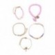 * 3 2Pcs / Set 5PCS női állati ló fa csokor kerek gyöngy karkötő Bangle lánc ékszer