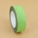 15mm x 10m-es Zöld csillámos Washi dekor szalag - dekoratív öntapadós szalag