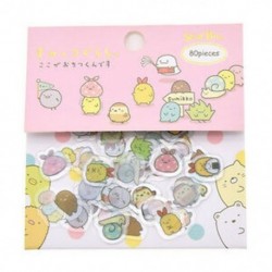 Rózsaszín 80Pcs Japán Sumikko Gurashi matrica táska Zacskó pelyhek Anlimal DIY Scrapbooking