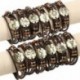 * 3 Vízöntő Pár férfi nők 12 csillagképek Horoszkóp bőr karkötő Bangle