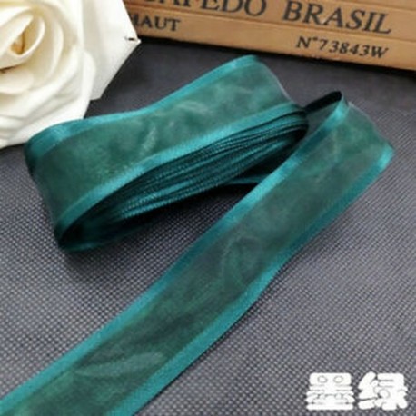 Zöld 5yds 1 &quot (25mm) Satin Edge Organza szalag íj DIY esküvői dekoráció csipke kézműves