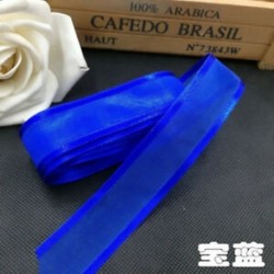 Királykék 5yds 1 &quot (25mm) Satin Edge Organza szalag íj DIY esküvői dekoráció csipke kézműves