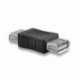 Fekete USB 2.0 A típusú nőstény egy női hosszabbító csatlakozó adapterhez F / F átalakító