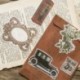 *B 60db Vintage Autó Növényi Matricák Kawaii Irodaszer DIY Scrapbooking Matrica készlet