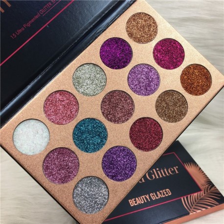15 színű csillámos matt ragyogó fényes glitter gyémánt tartós hosszantartó smink  szemhéjárnyaló paletta