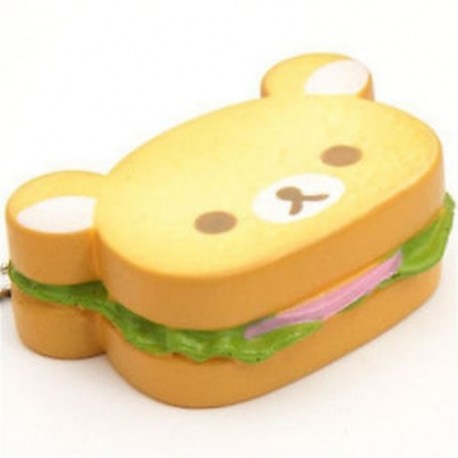 1PCS Bear Hamburger Soft Squishy Slow Rising Charm Squeeze Kid Toys stresszcsökkentő szórakoztató játékgyűjtemény