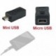 Fekete mikro USB női mini USB férfi adapter töltő átalakító adapter