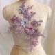 * 2 zöld   rózsaszín (33x28cm) 3D-s virág csipke hímzés DIY menyasszonyi esküvő Applyque javítás gyöngyös gyöngy