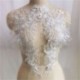 * 1 Navy Blue (350 * 290 mm) Elegáns 3D-s virág menyasszonyi csipke gyöngy gyöngyözött DIY esküvői ruha élénk