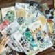 * 7 60db címke napló papír matrica Scrapbooking növények Virág matricák Telefon dekoráció