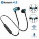 Csak 1db fekete doboz Bluetooth 4.2 sztereó vezeték nélküli fülhallgató mágneses fülbe helyezhető fülhallgató