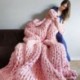 Rózsaszín Hot DIY Chunky gyapjú fonal Super Soft Bulky kar Kötés gyapjú Roving horgolás