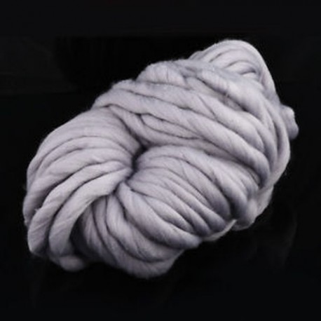 szürke 1 Roll Chunky gyapjú fonal Super Soft Bulky kar Kötés gyapjú Roving horgolás DIY