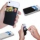 Fekete Puha gumi ragasztó matrica hátlap kártyatartó kártyatartó mobiltelefonhoz