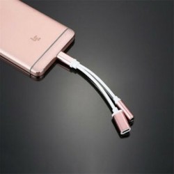 * 2 Rose Gold Forró C-től 3,5 mm-ig terjedő és 2-es töltőfejű fejhallgató audio-jack USB C kábeladapter