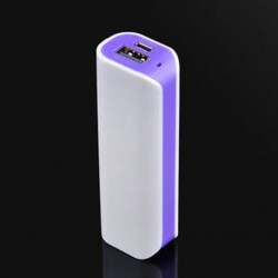 Lila 2600mAh USB hordozható külső tartalék akkumulátor töltő Power Bank a mobiltelefon