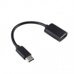Fekete USB C 3.1 C típusú férfi-USB női fém OTG szinkronizáló adatátalakító kábel