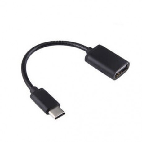 Fekete Fém USB C 3.1 C típusú férfi-USB női OTG adatszinkronizáló kábel adapter