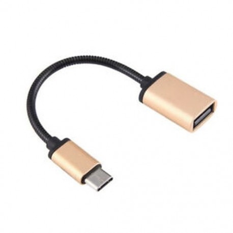 Arany Fém USB C 3.1 C típusú férfi-USB női OTG adatszinkronizáló kábel adapter