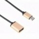 Arany Fém USB C 3.1 C típusú férfi-USB női OTG adatszinkronizáló kábel adapter