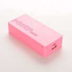 Rózsaszín USB 5600mAh Power Bank 18650 akkumulátor töltő DIY tok mobiltelefonhoz