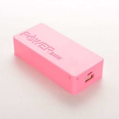 Rózsaszín USB 5600mAh Power Bank 18650 akkumulátor töltő DIY tok mobiltelefonhoz