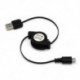 fehér Univerzális Micro USB A USB 2.0 B-hez visszahúzható adatszinkronizáló töltőkábel kábel