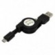 fehér Univerzális Micro USB A USB 2.0 B-hez visszahúzható adatszinkronizáló töltőkábel kábel