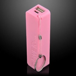 Rózsaszín akkumulátor 2600mAh USB hordozható külső akkumulátortöltő Power Bank mobiltelefonhoz