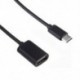 Fekete USB C 3.1 C típusú férfi-USB női fém OTG adatszinkronizáló átalakító adapter kábel