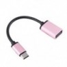 Rózsa arany USB C 3.1 C típusú férfi-USB női fém OTG adatszinkronizáló átalakító adapter kábel