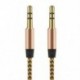 Zöld 1M 3.5mm AUX Audio TRS Jack kábel Nylon hímzett csatlakozó sztereó autós telefonhoz
