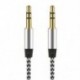 Zöld 1M 3.5mm AUX Audio TRS Jack kábel Nylon hímzett csatlakozó sztereó autós telefonhoz