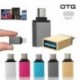 Fekete C típusú férfi és USB 3.0 nő OTG USB 3.1 adatszinkronizáló töltőadapter átalakító