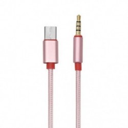 Rózsa arany , 3,5 mm-es férfi-USB-C férfi sztereó 3,5 mm-es alumínium típusú c-3,5 mm-es audio Aux kábel