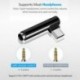 Ezüst 1 db C-típusú 3,5 mm-es jack fülhallgató kábel USB C fejhallgató Audio 90 ° -os adapter