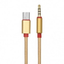 Arany C-típusú 3,5 mm-es audio Aux-kábel, 3,5 mm-es alumínium férfi USB-C 3,5 mm-es sztereó sztereó