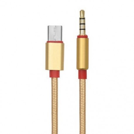 Arany C-típusú 3,5 mm-es audio Aux-kábel, 3,5 mm-es alumínium férfi USB-C 3,5 mm-es sztereó sztereó
