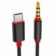 Rózsa arany C-típusú 3,5 mm-es audio Aux-kábel, 3,5 mm-es alumínium férfi USB-C 3,5 mm-es sztereó sztereó