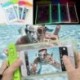 Lila Víz alatti világító tok Vízálló száraz táska tok iPhone okostelefonokhoz