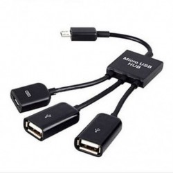 Samsung 3 in 1 Dual Micro USB 2.0 fogadó OTG Hub hím - női adapter kábel