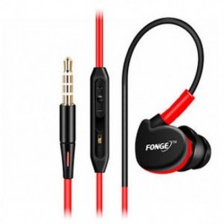 Piros Vízálló fülhallgatók fülfülkékben HIFI Sport fejhallgató Bass fejhallgató   mikrofon
