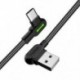 0.5m Jobb szög 90 ° USB 3.0 és USB C 3.1 Gyors töltőkábel C típusú adatszinkronizáló kábel