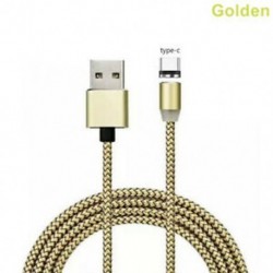 Arany (C típus) Fonott mágneses villám   USB töltő Samsung Android és C típusú töltőkábelekhez